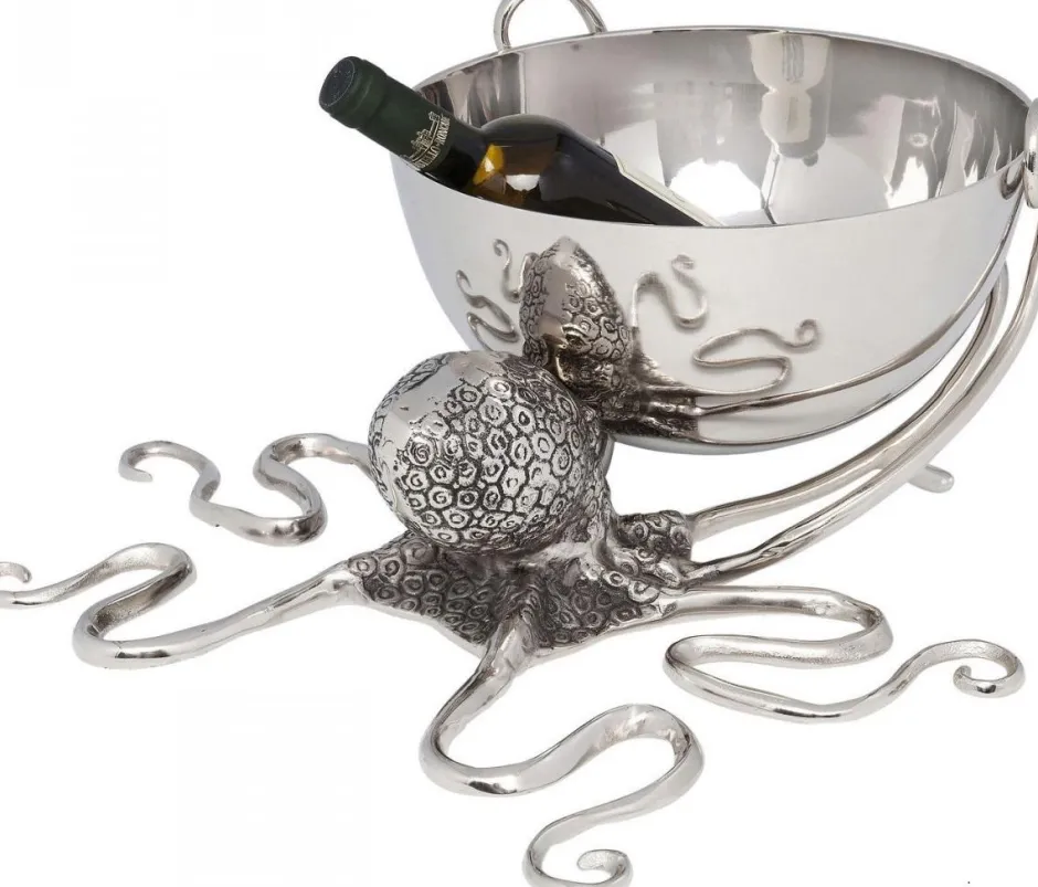 Cooler Do Butelek Octopus 46x26 Cm Srebrny*KARE Design Best