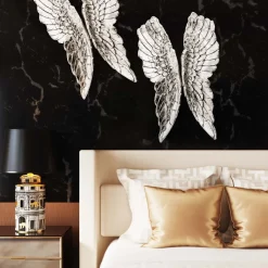 Dekoracja ścienna Angel Wings 61x106 Cm Srebrna*KARE Design Best