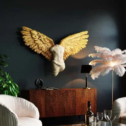Dekoracja ścienna Anioł Stróż Złote Skrzydła 124x71 Cm*KARE Design Online