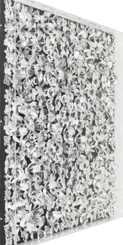 Dekoracja ścienna Frame Flower 100x100 Cm Srebrna*KARE Design Discount