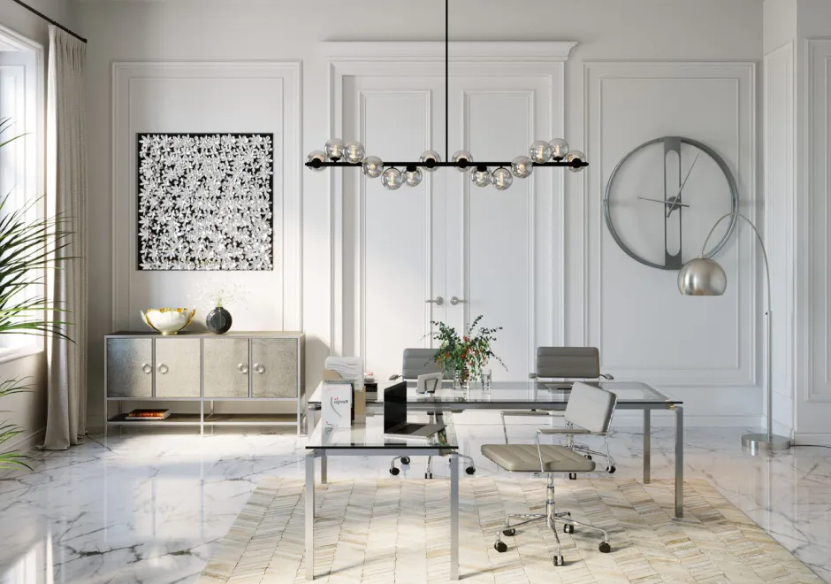 Dekoracja ścienna Frame Flower 100x100 Cm Srebrna*KARE Design Discount