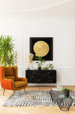 Dekoracja ścienna Golden Snail 120x120 Cm Czarno-złota*KARE Design Discount