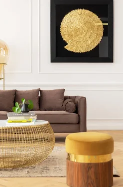 Dekoracja ścienna Golden Snail 120x120 Cm Czarno-złota*KARE Design Discount