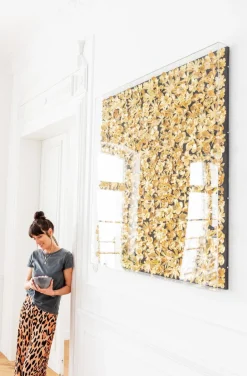 Dekoracja ścienna Gold Flower 120x120 Cm Złota*KARE Design Online
