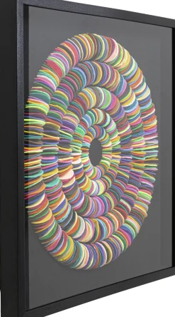 Dekoracja ścienna Kolorowa Terakota Okręgi Rama Czarna 80x80 Cm*KARE Design Outlet