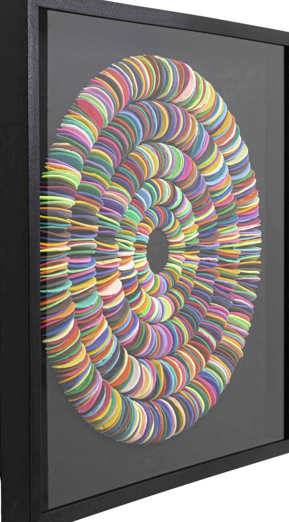 Dekoracja ścienna Kolorowa Terakota Okręgi Rama Czarna 80x80 Cm*KARE Design Outlet