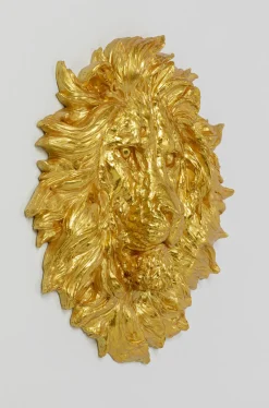 Dekoracja ścienna Lion Head 90x100 Cm Złota*KARE Design