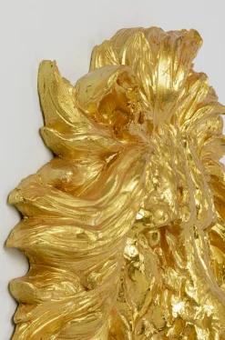 Dekoracja ścienna Lion Head 90x100 Cm Złota*KARE Design