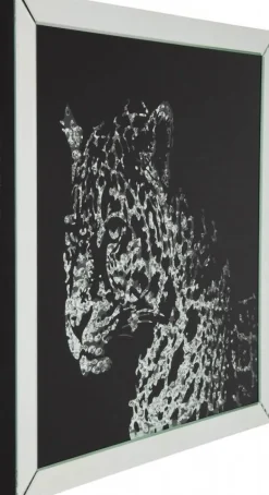 Dekoracja ścienna Mirror Leopard 80x80 Cm Srebrno-czarna*KARE Design Online