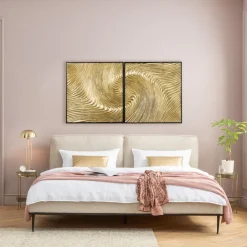 Dekoracja ścienna Złote Fale 60x120 Cm*KARE Design Outlet
