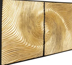 Dekoracja ścienna Złote Fale 60x120 Cm*KARE Design Outlet