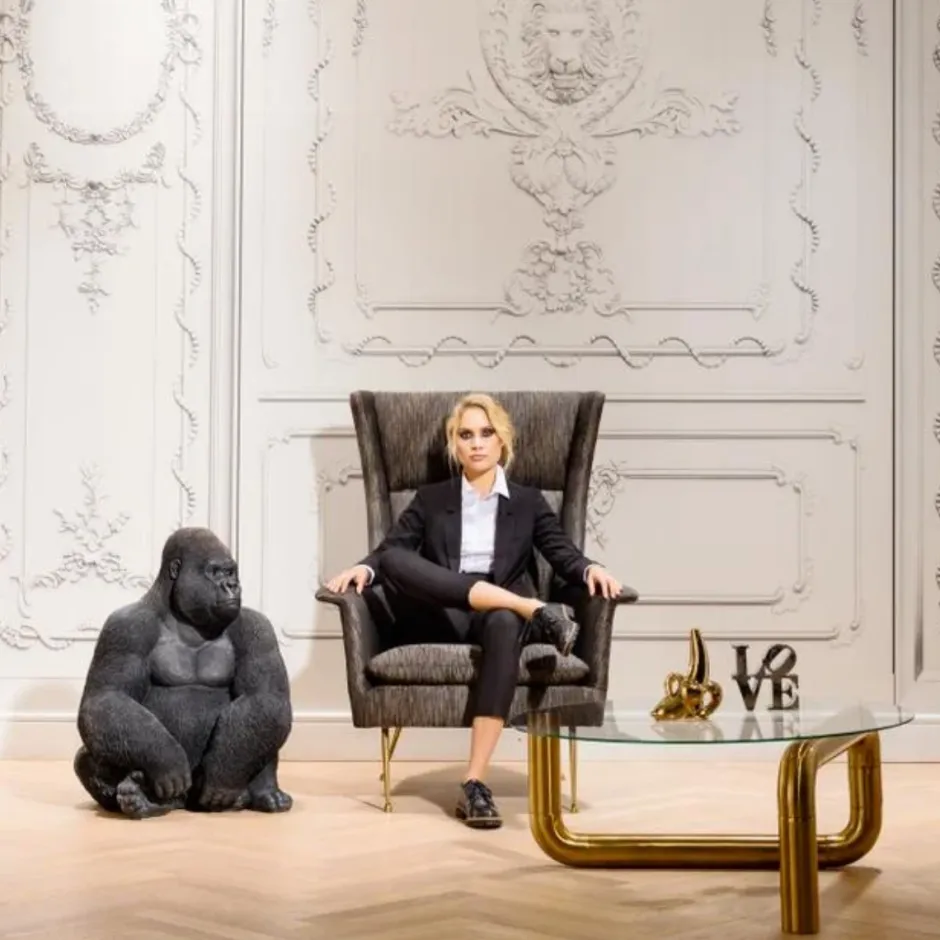 Dekoracja Stojąca Gorilla 60x76 Cm Ciemnoszara*KARE Design Best