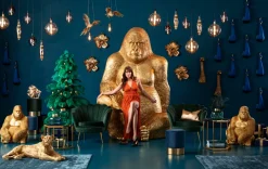 Dekoracja Stojąca Gorilla XXL 180x250 Cm Złota*KARE Design Hot