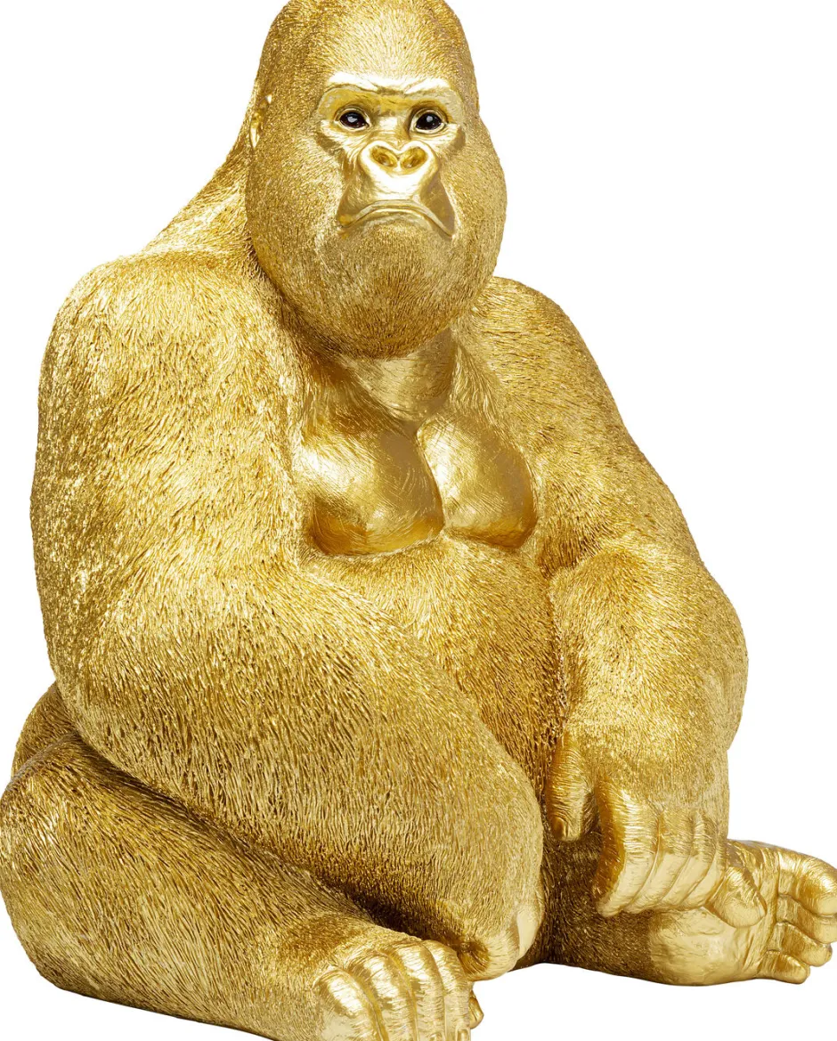 Dekoracja Stojąca Monkey Gorilla Side XL 60x76 Cm Złota*KARE Design Sale