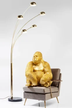 Dekoracja Stojąca Monkey Gorilla Side XL 60x76 Cm Złota*KARE Design Sale