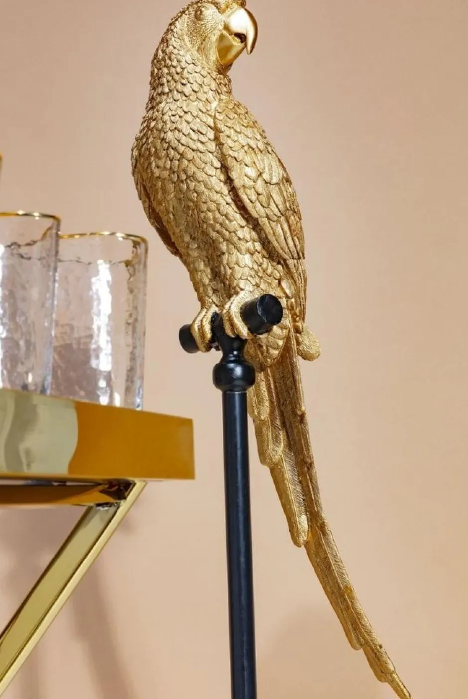 Dekoracja Stojąca Parrot 23x120 Cm Złota*KARE Design Discount