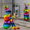 Dekoracja Stojąca Sitting Rabbit Rainbow 60x80 Cm Kolorowa*KARE Design Sale