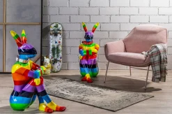 Dekoracja Stojąca Sitting Rabbit Rainbow 60x80 Cm Kolorowa*KARE Design Sale