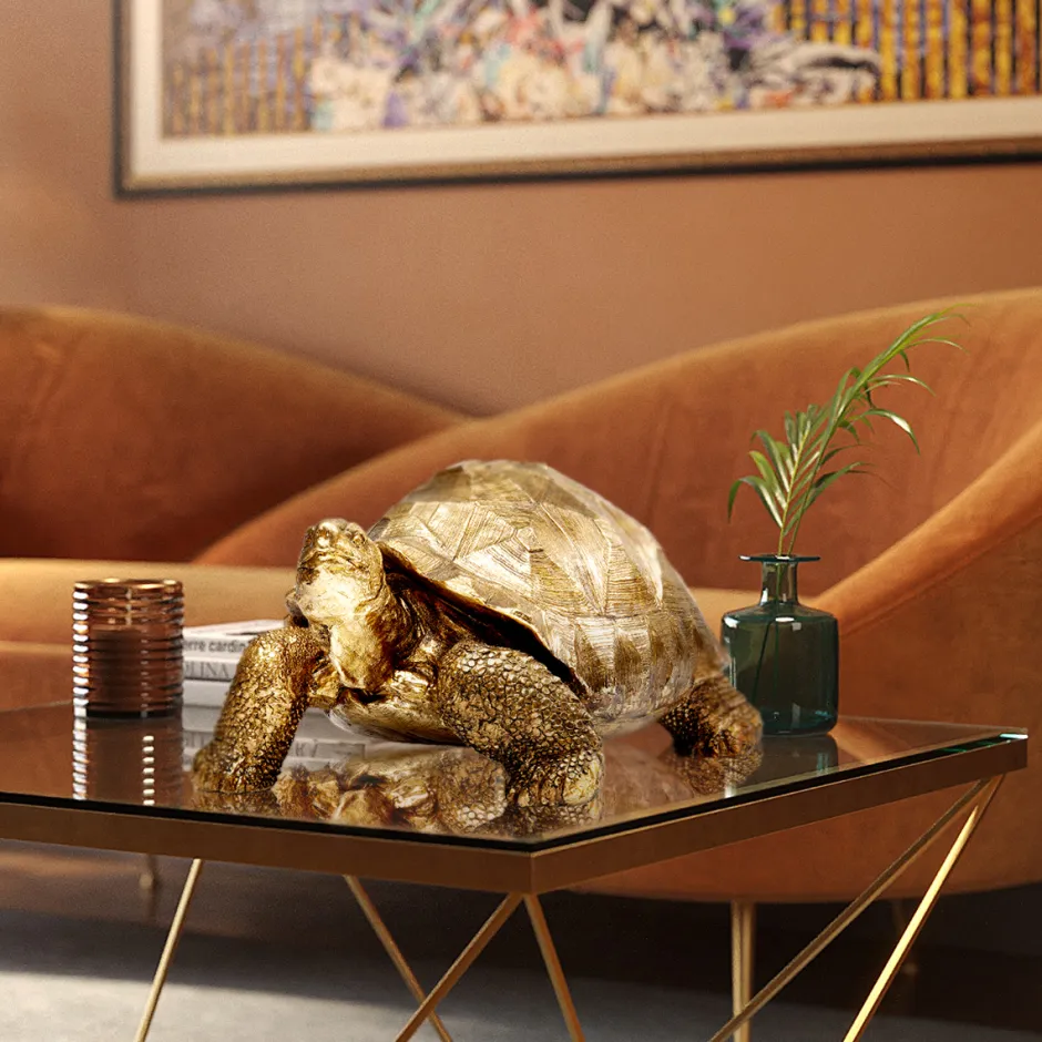 Dekoracja Stojąca Turtle 60x32 Cm Złota*KARE Design Hot