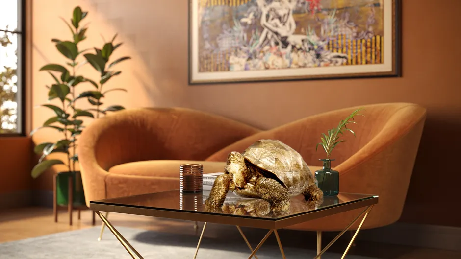 Dekoracja Stojąca Turtle 60x32 Cm Złota*KARE Design Hot