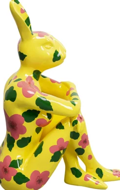 Dekoracja Stojąca żółty Królik Z Motywem Kwiatowym 60x80 Cm*KARE Design Hot