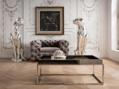 Dekoracja Stojąca Welcome Panther 57x150 Cm Srebrna Lewa*KARE Design Hot