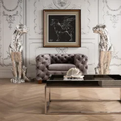 Dekoracja Stojąca Welcome Panther 57x150 Cm Srebrna Prawa*KARE Design