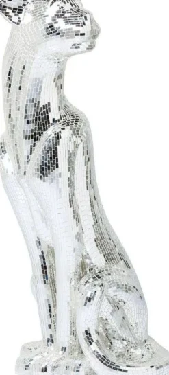 Dekoracja Stojąca Welcome Panther 57x150 Cm Srebrna Prawa*KARE Design
