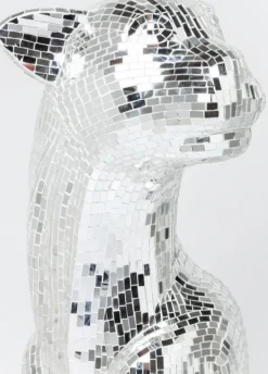Dekoracja Stojąca Welcome Panther 57x150 Cm Srebrna Prawa*KARE Design