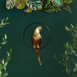 Dekoracja Wisząca Swinging Parrot 27x57 Cm Złota*KARE Design New