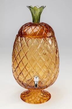 Dyspenser Do Napojów Szklany Brązowy Ananas Ø26x50 Cm*KARE Design