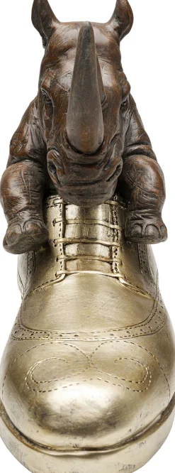 Figurka Dekoracyjna Brązowo-złota Nosorożec W Bucie 28x24 Cm*KARE Design Hot