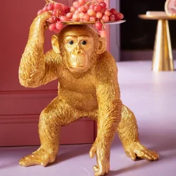 Figurka Dekoracyjna Butler Playing Chimp 45x52 Cm Złota*KARE Design Hot