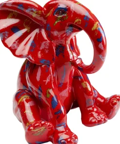 Figurka Dekoracyjna Czerwona Ze Wzorami Słonik 20x18 Cm*KARE Design Best