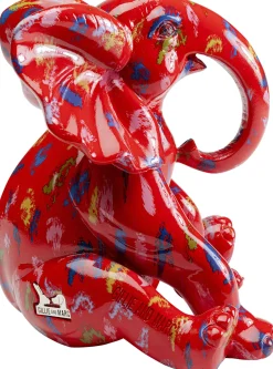 Figurka Dekoracyjna Czerwona Ze Wzorami Słonik 20x18 Cm*KARE Design Best