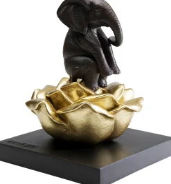 Figurka Dekoracyjna Do Salonu Złoty Kwiat I Słonik 18x22 Cm*KARE Design New