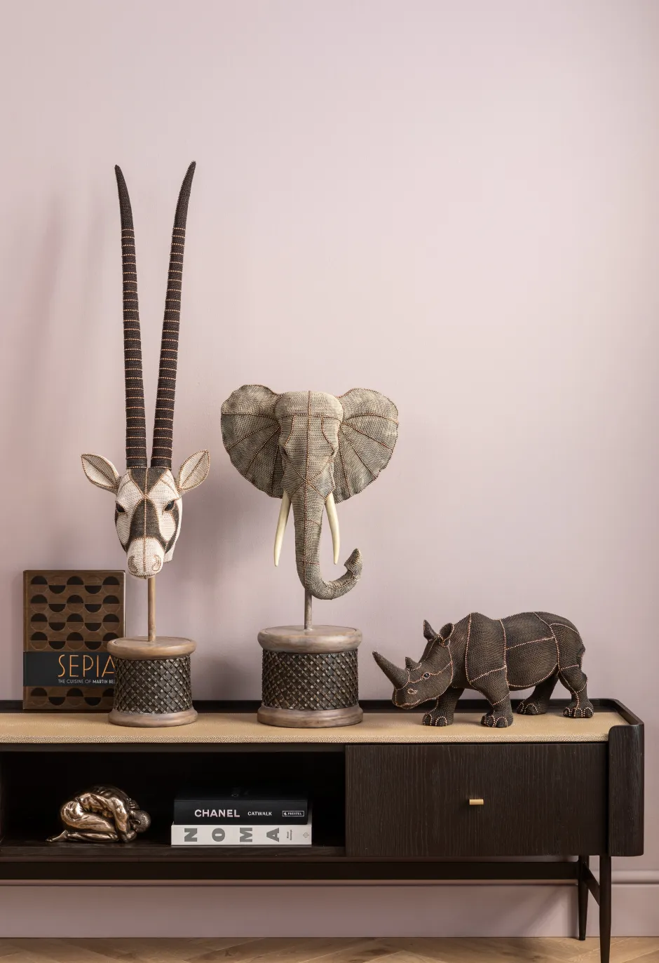 Figurka Dekoracyjna Elephant Head Pearls 28x49 Cm Kolorowa*KARE Design Hot