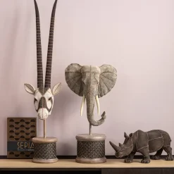 Figurka Dekoracyjna Elephant Head Pearls 40x76 Cm Szara*KARE Design