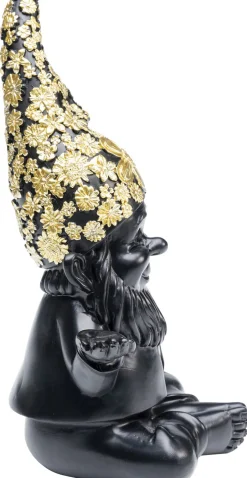 Figurka Dekoracyjna Gnome Meditation 15x19 Cm Czarno-złota*KARE Design Sale