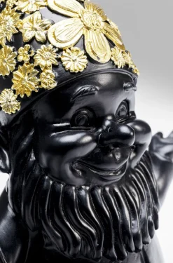 Figurka Dekoracyjna Gnome Meditation 15x19 Cm Czarno-złota*KARE Design Sale