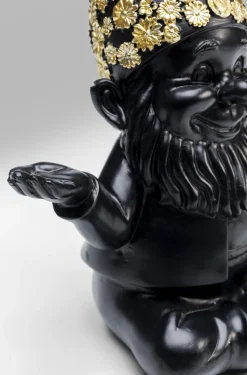 Figurka Dekoracyjna Gnome Meditation 15x19 Cm Czarno-złota*KARE Design Sale