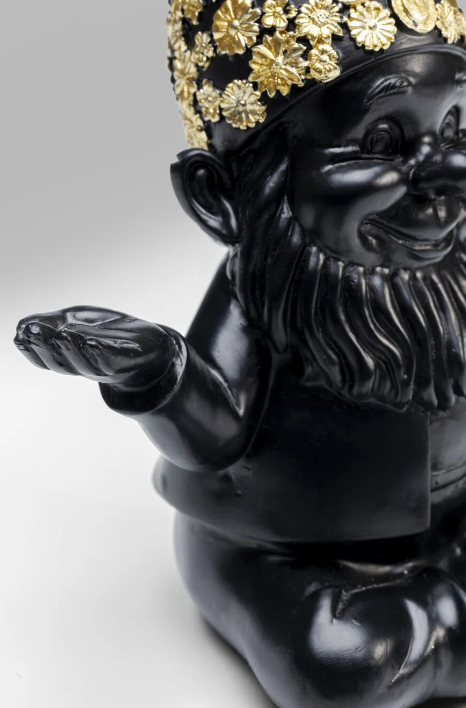Figurka Dekoracyjna Gnome Meditation 15x19 Cm Czarno-złota*KARE Design Sale
