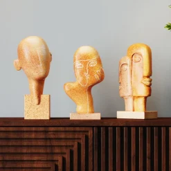 Figurka Dekoracyjna Half A Face 14x30 Cm Brązowa*KARE Design Online