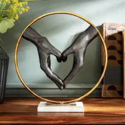 Figurka Dekoracyjna Heart Hand 60x62 Cm Czarno-złota*KARE Design Online