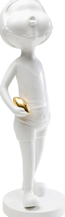 Figurka Dekoracyjna Z Ceramiki Biała 41 Cm Dziewczyna Ze Złotą Piłką*KARE Design