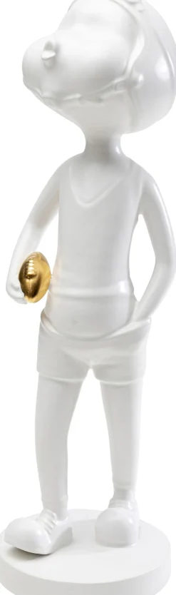 Figurka Dekoracyjna Z Ceramiki Biała 41 Cm Dziewczyna Ze Złotą Piłką*KARE Design
