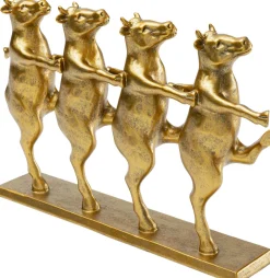 Figurka Dekoracyjna Złota Tańczące Krowy 40x23 Cm*KARE Design Best