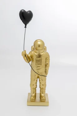 Figurka Dekoracyjna Złoty Astronauta Z Czarnym Balonem 41 Cm*KARE Design