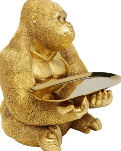 Figurka Dekoracyjna Z Tacą Gorilla Butler 29x37 Cm Złota*KARE Design