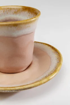 Filiżanka Do Espresso Ze Spodkiem Kamionkowa Różowa 88 Ml*KARE Design Best